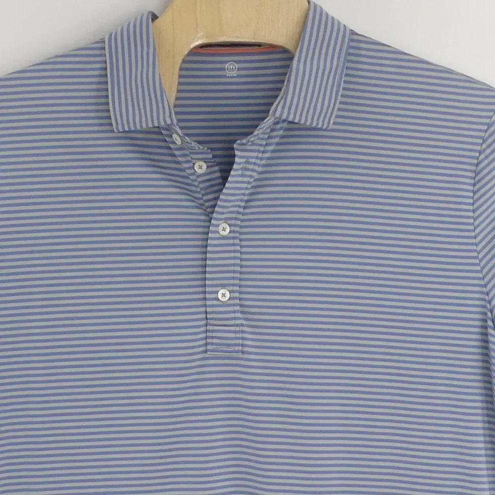 RLX Ralph‎ Lauren Men's XL Blue Gray Striped Polo Shirt No Embroidery